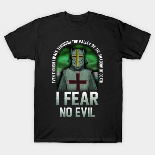 Shadow of Death, I Fear No Evil Christian Templar T-Shirt